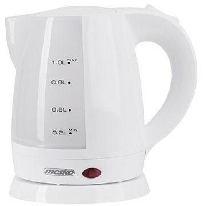 Mesko Чайник MS 1276, 1600 W, 1 L, Пластик, 360° поворотная база, Белый (MS 1276)
