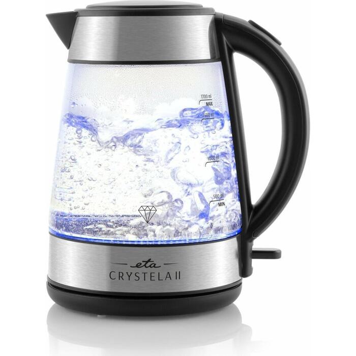 Eta Чайник Crystela II 1154 90000, 2200 W, 1.7 L, Стекло, 360° поворотная база, автоматическое отключение (ETA115490000)