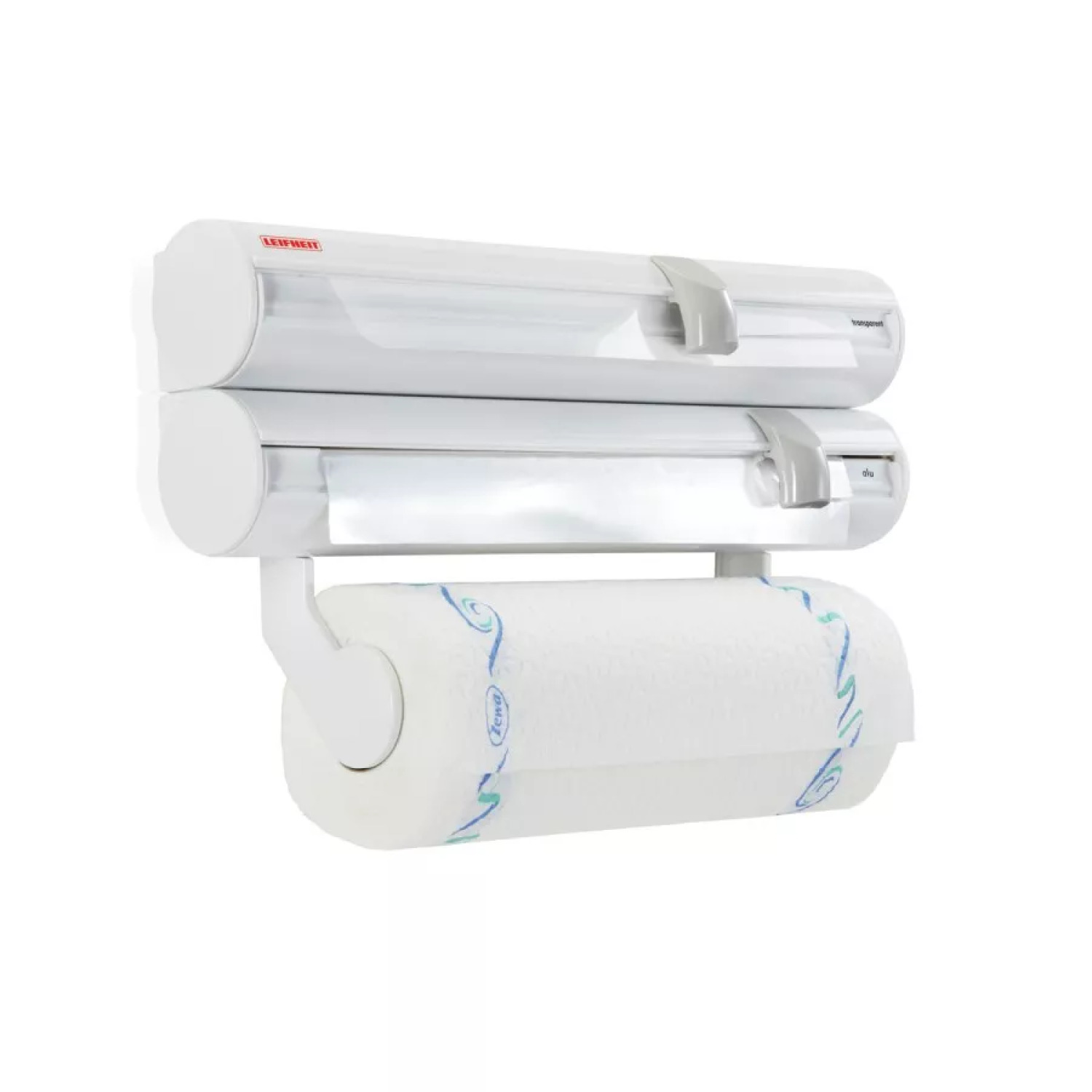 Leifheit Rolly Mobil 1025795, sienas ruļļu turētājs, 38.1x6.4x11.4cm, balta plastmasa, noņemams augšējais turētājs (1025795)