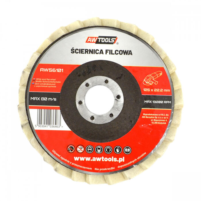 Pulēšanas filca diska disks 125mm, dabīgais