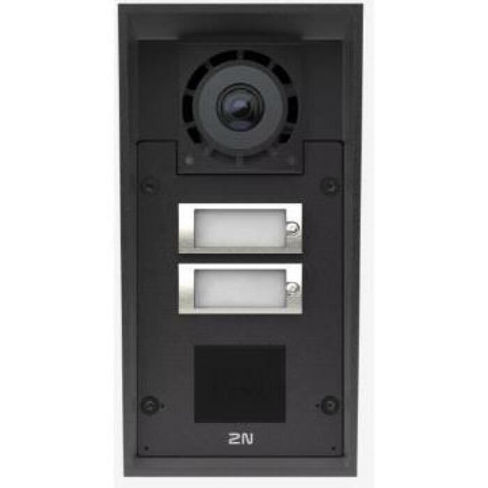 2N ieejas panelis IP Force 2.0, 9151302CR, 2 pogas, kamera, karšu lasītājs, 12 V, 4 A DC vai PoE+, -30°C līdz +55°C (9151302CR)