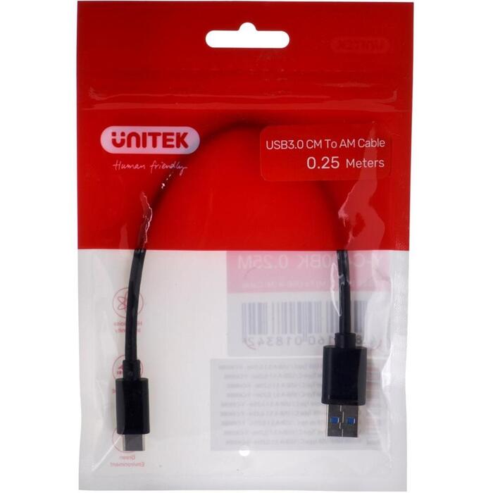 UNITEK kabelis USB-C–USB-A 3.1, Y-C490BK
