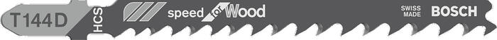 5 figūrzāģa asmeņi T 144 D, Figūrzāģiem FIGŪRZĀĢA ASMENS T 144 D SPEED FOR WOOD, 2608630040, BOSCH (2608630040)