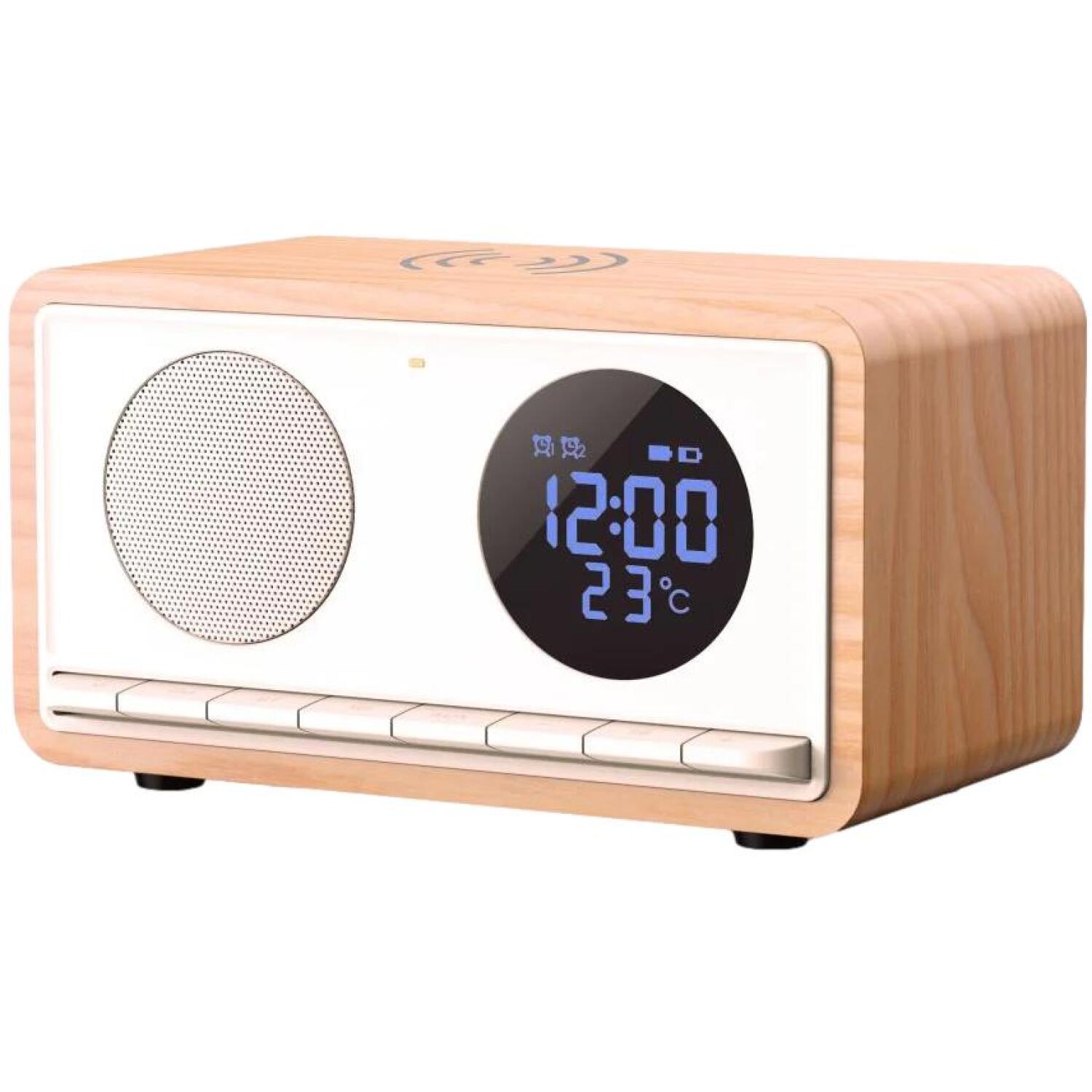 Manta Будильник RDI912W, 0.7kg, 93mm, 169mm, 100mm, 10W, Bluetooth 5.1, FM радио, 10ч работы от аккумулятора (RDI912W)