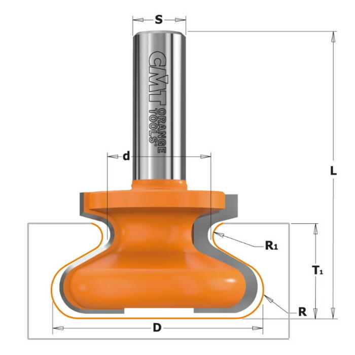 Cmt Frēzes asmens 955.103.11, 8mm, 38.1mm x 20.7mm, R6, 0.145kg (955.103.11)