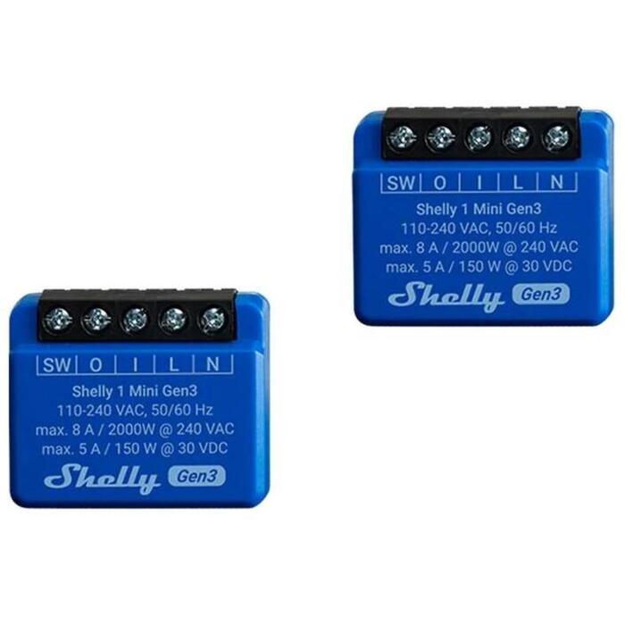 Shelly 1 Mini Gen3 2 kontrolleru
