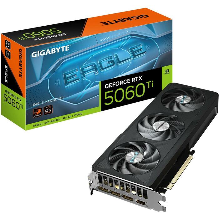 Gigabyte Видеокарта GV-N506TEAGLEMAX OC-16GD 16GB GDDR7, 128bit, PCI-E 5.0, 2617MHz, 3 x DP, 1 x HDMI, DLSS 4 (GV-N506TEAGLEMAX OC-16GD)
