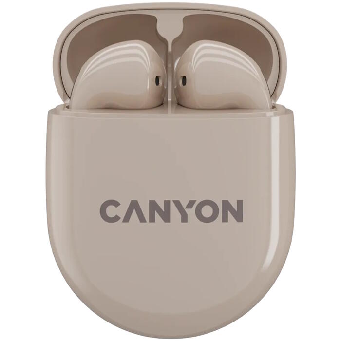 Беспроводные TWS наушники с Bluetooth соединением TWS-6 Бежевые CNS-TWS6BE CANYON (CNS-TWS6BE)