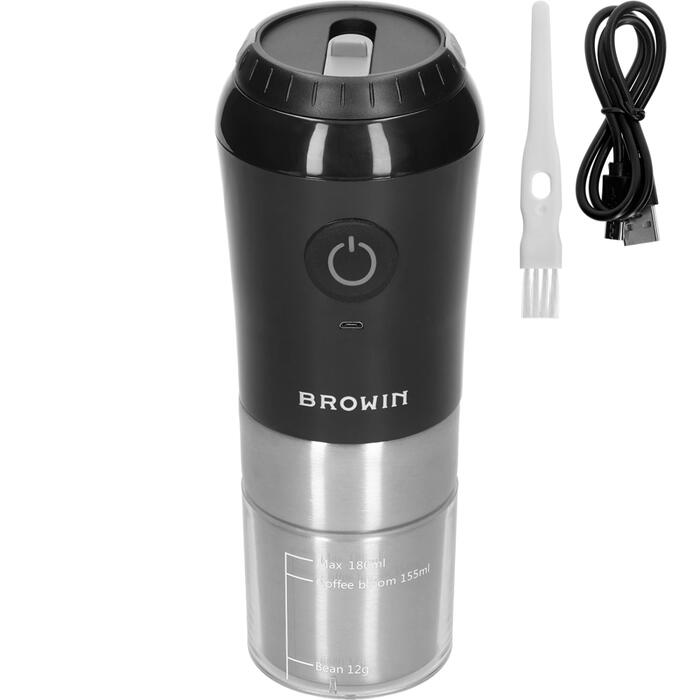 Browin 320503 elektriskā kafijas dzirnaviņas ar brūvētāju un termokrūzi, 6W, 30g, 180ml, 1200mAh, Micro-USB (320503)