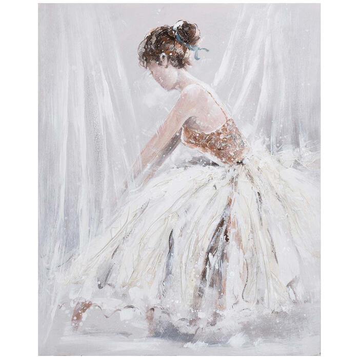 Eļļas glezna 80x100cm, sieviete baltajā kleitā