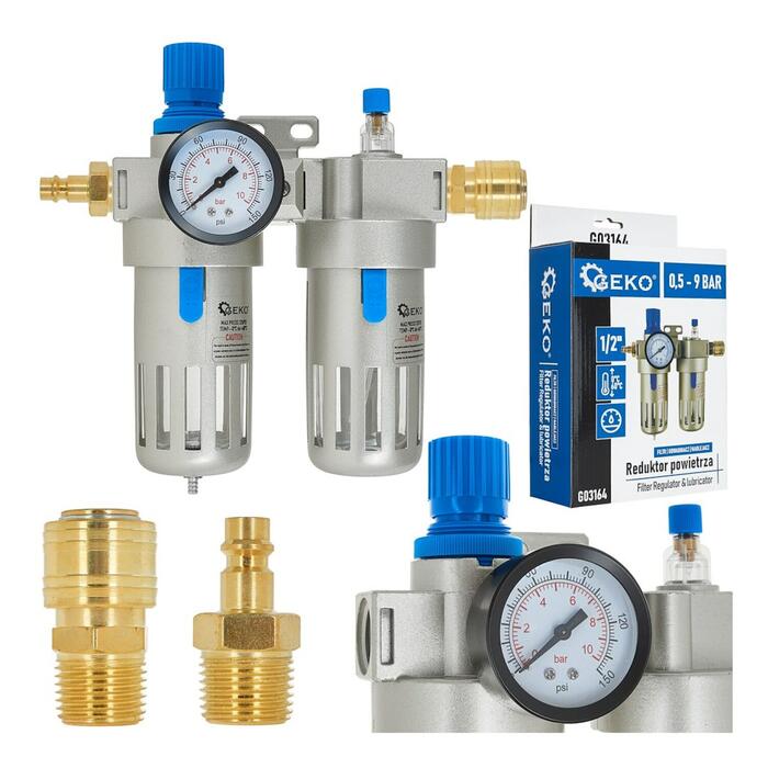 Filtrs, regulators un eļļotājs 1/2" GEKO