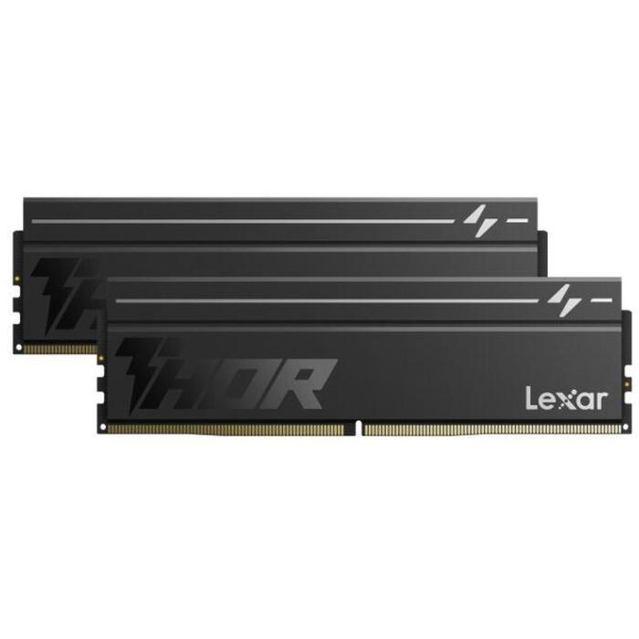 Lexar atmiņa THOR2.0 LD5U16G60C400V-RGD, DDR5, 32GB, 2x16GB, 6000MHz, CL40, melna, alumīnija radiators, Intel XMP 3.0, AMD EXPO (LD5U16G60C400V-RGD)