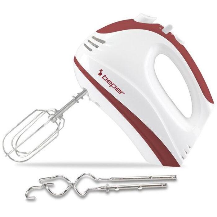 Beper Миксер P102SBA101, 300 Вт, 5 скоростей, турбо режим, стальные насадки, можно мыть в посудомоечной машине (P102SBA101)