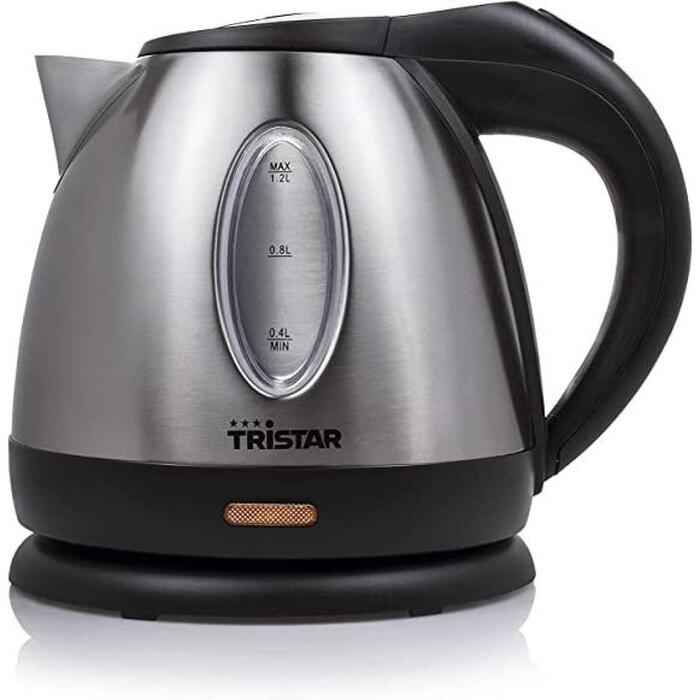 Tristar Чайник WK-1323, 1500 Вт, 1.2 Л, нержавеющая сталь, 360° поворотная база, серебристый (WK-1323)