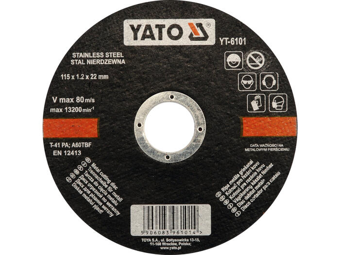 Yato YT-6101 Nerūsējošā tērauda griešanas disks