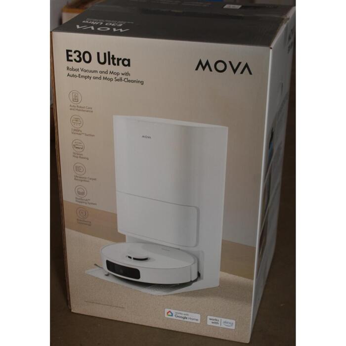 SALE OUT. MOVA E30 Ultra Robot Vacuum cleaner, 7000Pa, 5200mAh, White + Auto Empty station | MOVA Robot Vacuum | E30 Ultra | Wet&Dry | 5200 mAh | Dust capacity 3.2 L | 7000 Pa | White | DAMAGED PACKAGING | 33 month(s) (E30 UltraSO)