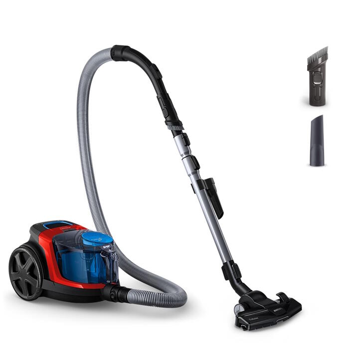 Putekļu sūcējs bez maisiņa PowerPro Compact FC9330/09 900 W PowerCyclone 5 1.5 L konteiners HEPA H13 filtrs Melns Sarkans Philips (FC9330/09)