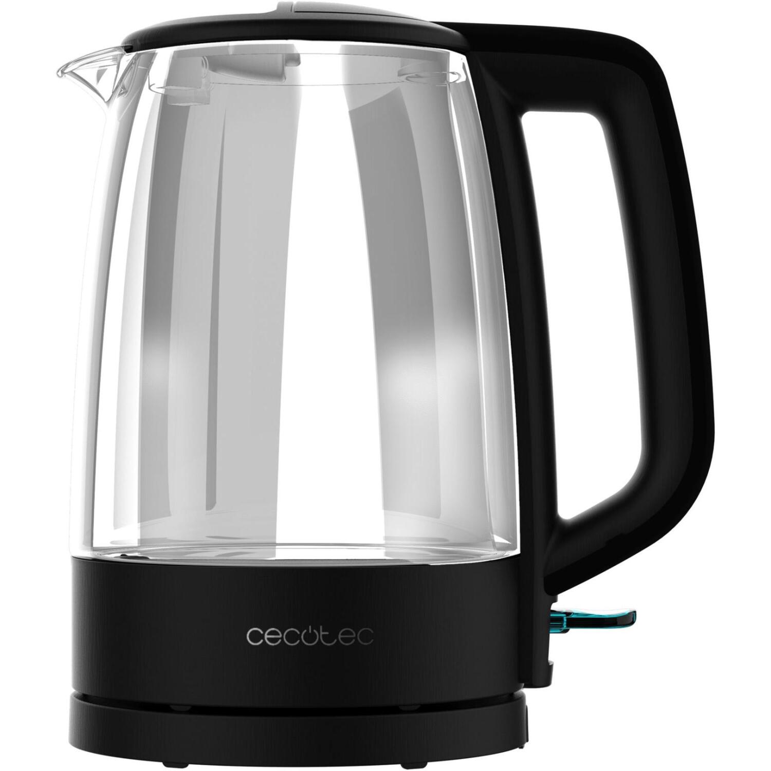 Cecotec Чайник ThermoSense 320 Clear 169, 2200 W, 1.7 L, стекло, 360° поворотная база, черный/прозрачный (169)