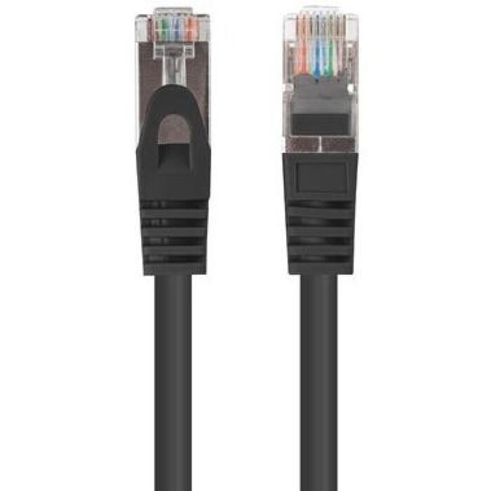 Lanberg PCF6-20CC-0100-BK сетевой кабель, 1м, Cat6 U/UTP, RJ-45, 250МГц, 26AWG, 10Гбит/с, черный (PCF6-20CC-0100-BK)