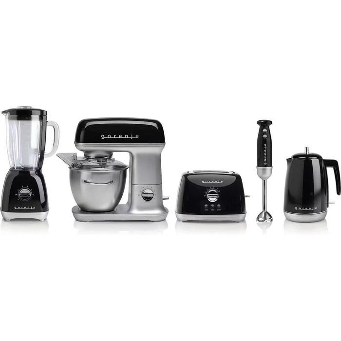 Gorenje MMC1000RLBK миксер с чашей, 1000 Вт, 4.5 л, 7 скоростей, 4 насадки, черный (MMC1000RLBK)
