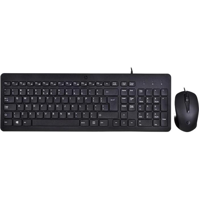HP Tastatūras un peles komplekts 240J7AA, USB, QWERTY, membrānas taustiņi, 1 m kabelis, melns, optiskā pele (240J7AA)