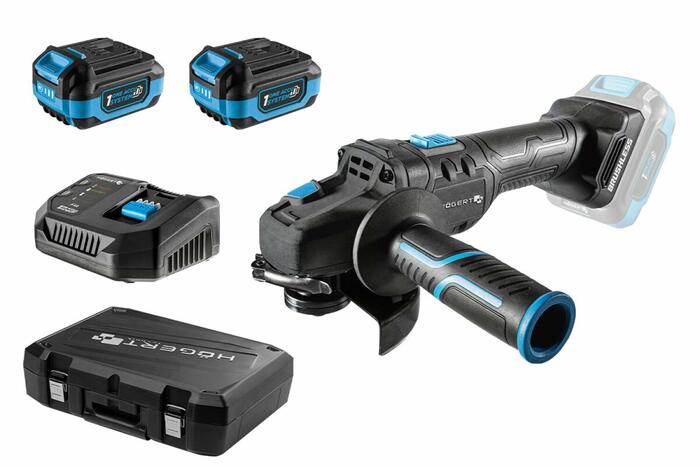 Hogert Akumulatora leņķa slīpmašīna 18V 2x4Ah