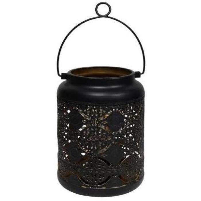Dārza Laterna ar LED uz baterijām, 15x15x21cm, melna (9142271)