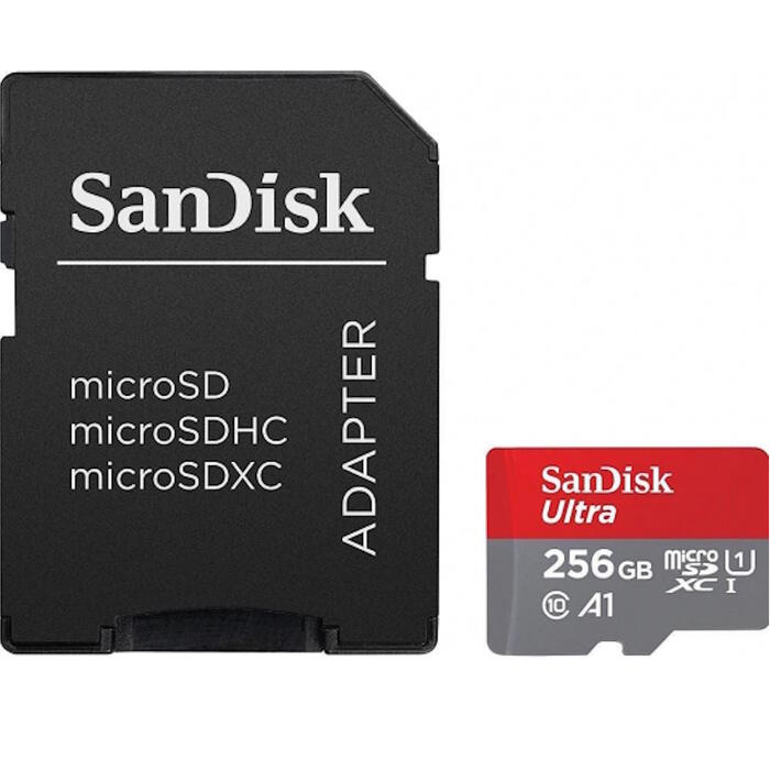 MicroSDXC atmiņas karte 256GB ar SD