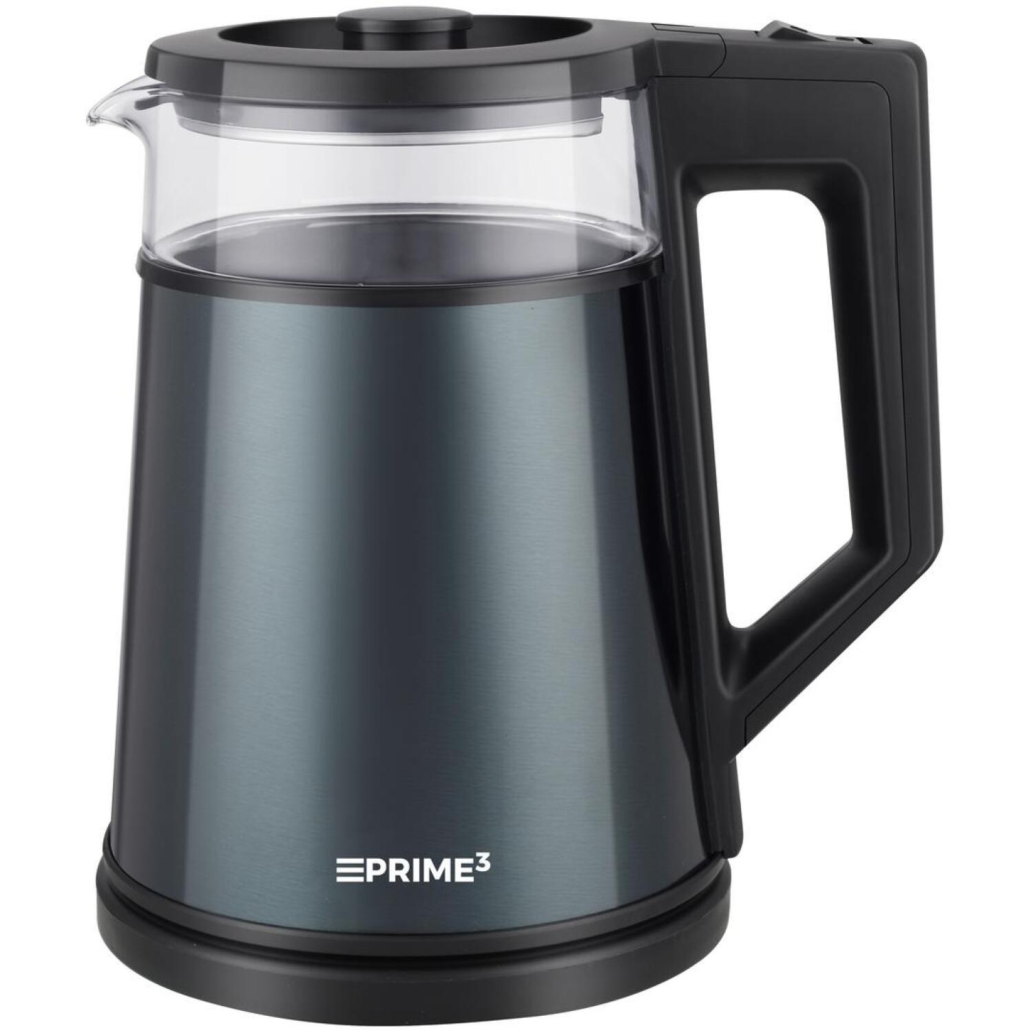 Prime3 Электрический чайник SEK21 5901750506833, 1355 W, 1,2 л, нержавеющая сталь, автоматическое отключение, поворотная база (SEK21)