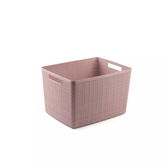 Grozs Jute L 20L 36x28x23cm rozā