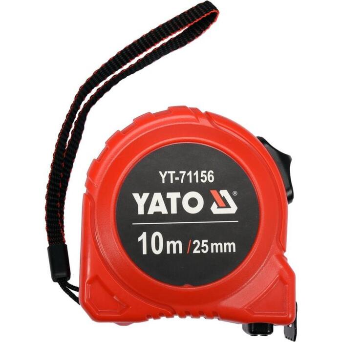 Yato Mērlente YT-71156, 10 m, 25 mm, tērauds, neilona pārklājums, ABS korpuss, 2 fiksatori, II precizitātes klase (YT-71156)