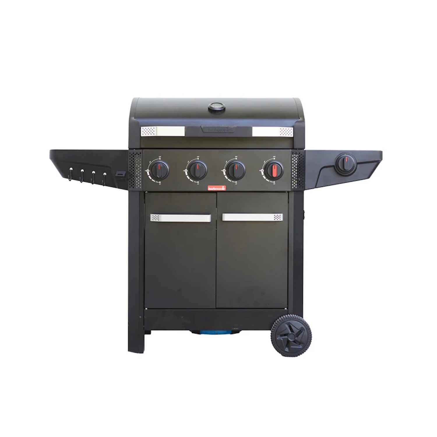 Barbecook Luca 412 gāzes grils āra ēdienu gatavošanai 4 degļi 3.8kW Grill Booster sānu deglis čuguna restes skapis BC-GAS-3100 (BC-GAS-3100)