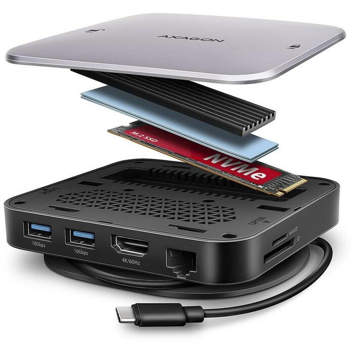 Axagon dokstacija HMC-UFO 9in1 USB-C 10Gbps