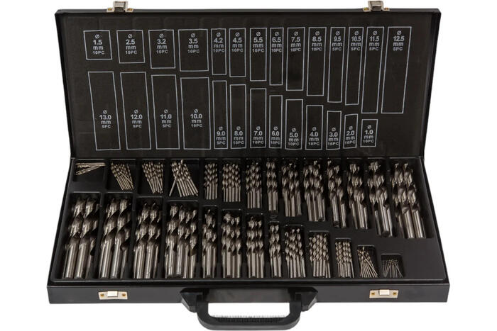 Forsage Urbju komplekts 230 gab., 1-13mm, HSS, metāla, 230 gab., metāla kārba (F-924U230)