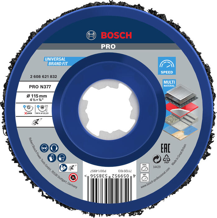 X-LOCK tīrīšanas disks N377 Metal, Ø115mm