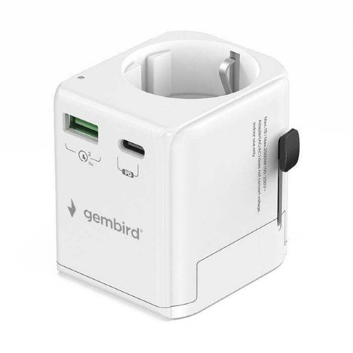 Gembird strāvas adapteris TPA-EU1A1C20-01-W 20W, 2