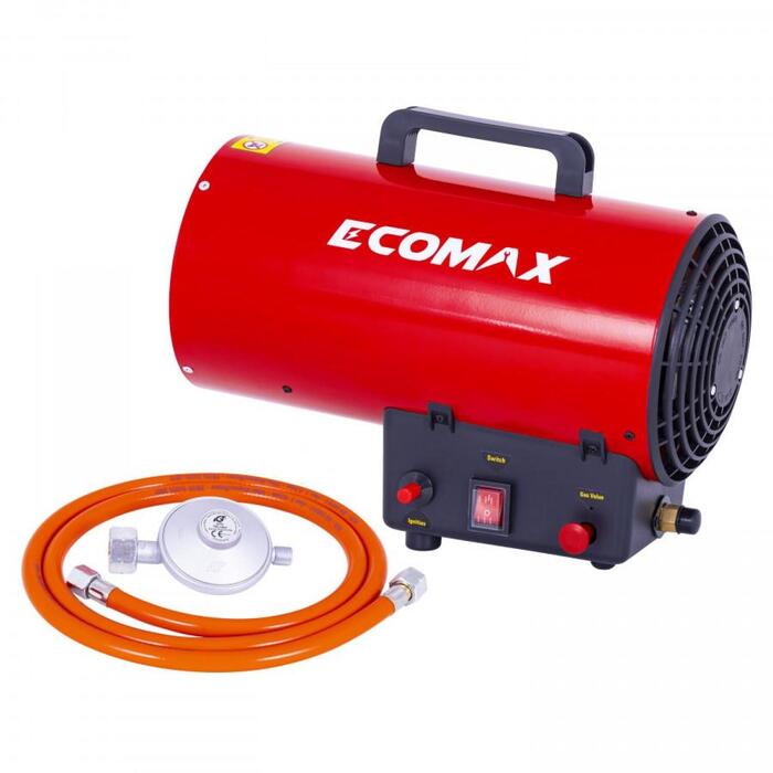Ecomax газовый обогреватель EMH400015E EMX, 15кВт, 220-240В, 0,7Бар, 320м³/ч, 150м², 1090г/ч, 95℃, IPX4, ручной розжиг (EMH400015E&EMX)
