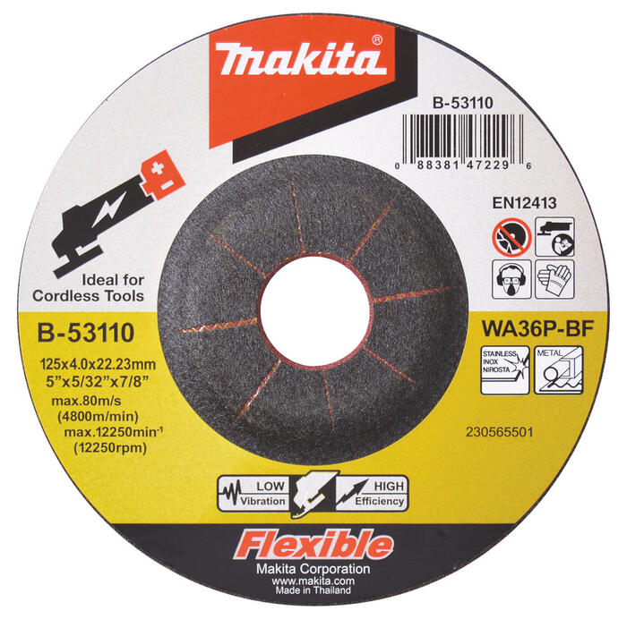 Slīpripa 125X4 Inox/tērāuds, B-53110 MAKITA (B-53110)