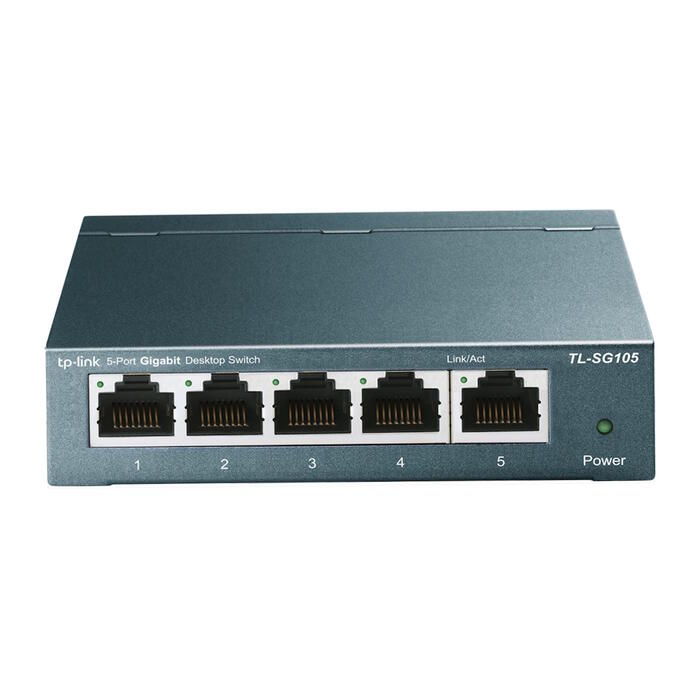 TP-LINK TL-SG105 настольный коммутатор, 5x10/100/1000Mbps, 15KB, 2K, 7.4Mpps, 2.3W, без вентилятора (TL-SG105)
