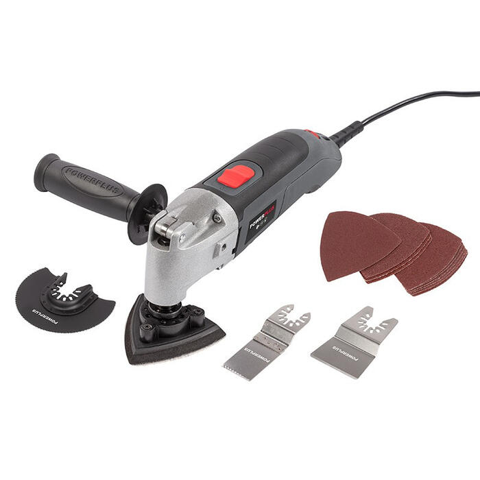 Daudzfunkcionāls oscilējošs instruments griešanai slīpēšanai skrāpēšanai un renovācijai 300W 15000-22000apgr./min 14 piederumi POWE80015 POWERPLUS E (POWE80015)