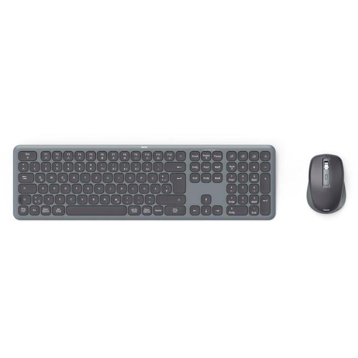 Hama беспроводной комплект клавиатуры и мыши U8173065, USB, 10 м, 800-1600 dpi, батарейки AAA, серый, черный (U8173065)