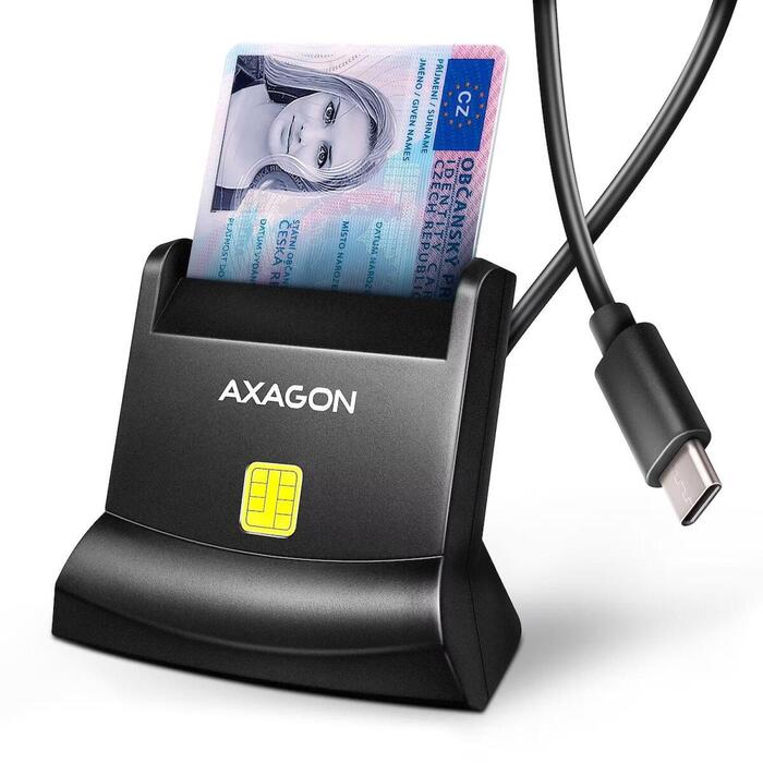 Axagon Czytnik smart kart identyfikacyjnych USB-C