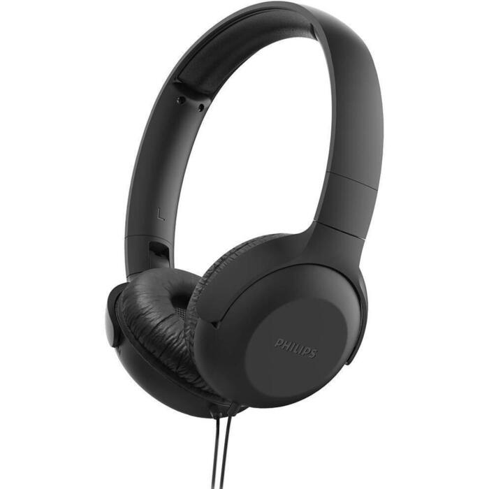 Philips Провода наушники TAUH201BK/00, 1.2 м, 32 мм, 102 дБ, 32 Ω, черный цвет, складная конструкция (TAUH201BK/00)
