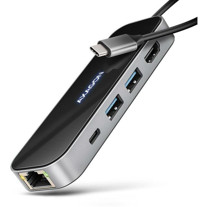 Axagon USB centrmezgls HMC-6GLN 6in1, 1x