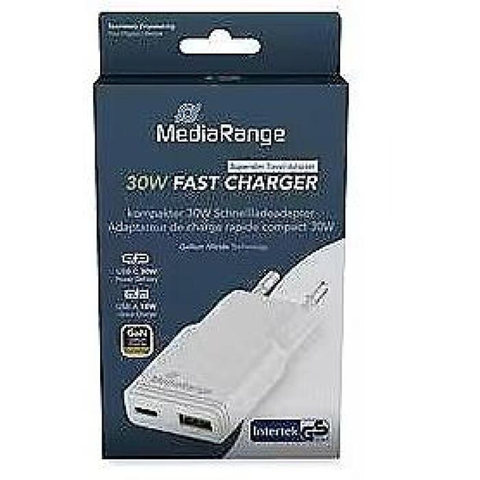Mediarange Lādētājs MRMA125, 30W, 1xUSB-C, 1xUSB-A