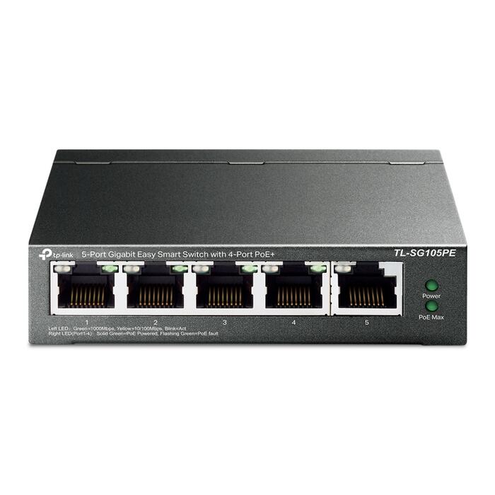 5-портовый гигабитный коммутатор Easy Smart с 4 портами PoE+, TP-Link, TL-SG105PE, 4, 65W (TL-SG105PE)