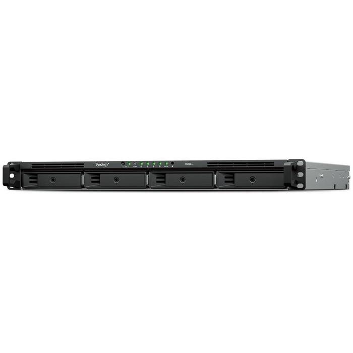 Synology NAS RS826+, 4x0TB, AMD Ryzen V1500B, 4GB DDR4, 4x1GbE, 1U, 4 disku nodalījumi, 3 gadi (RS826+)