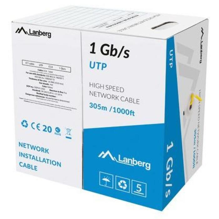 Lanberg LAN kabelis UTP LCU6-10CC-0305-Y, 1GB/s