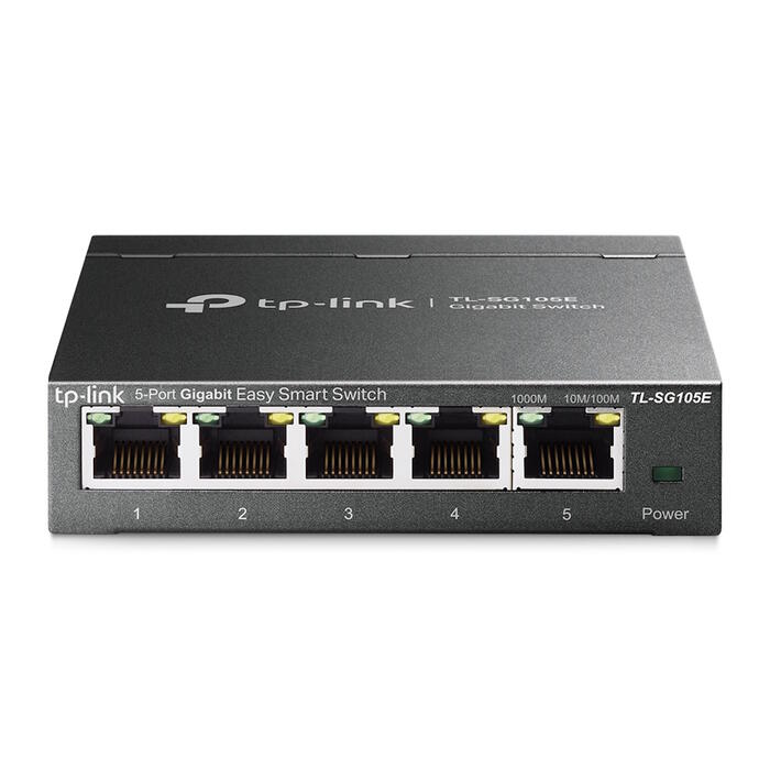 TP-Link TL-SG105E сетевой коммутатор Easy-Smart 5× Gigabit 10/100/1000 Mbps VLAN QoS IGMP Snooping чёрный (TL-SG105E)