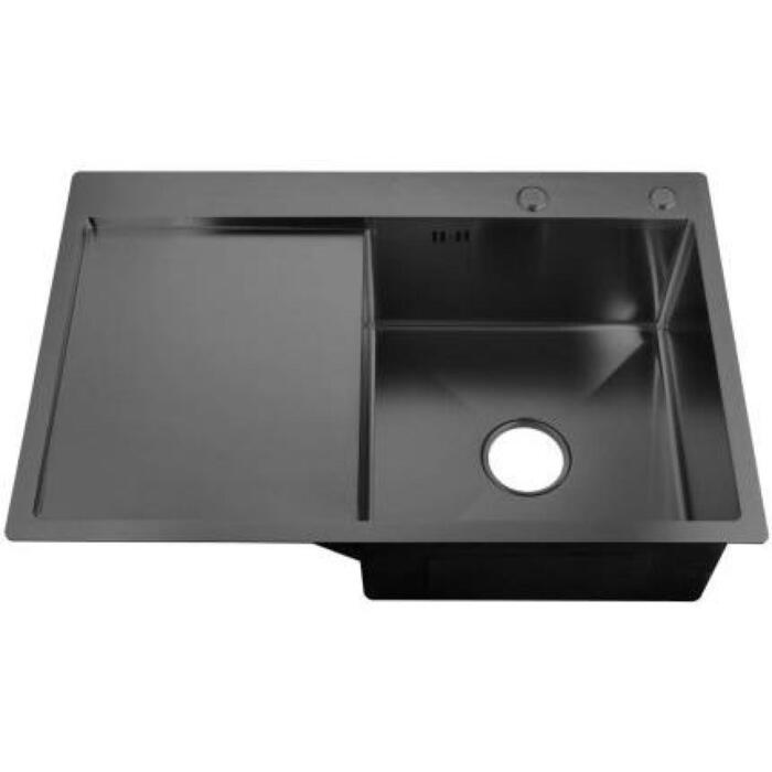 Ab Раковина NT AB 9134566, 780x510x200mm, 110mm, правая рабочая поверхность, графит, сифоном, перелив включен (9134566)
